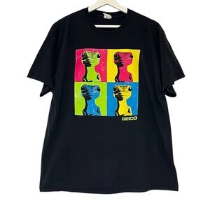Gildan | Geico Gecko Lizard Basic Andy Warhol Inspired Graphic T-Shirt Size XL